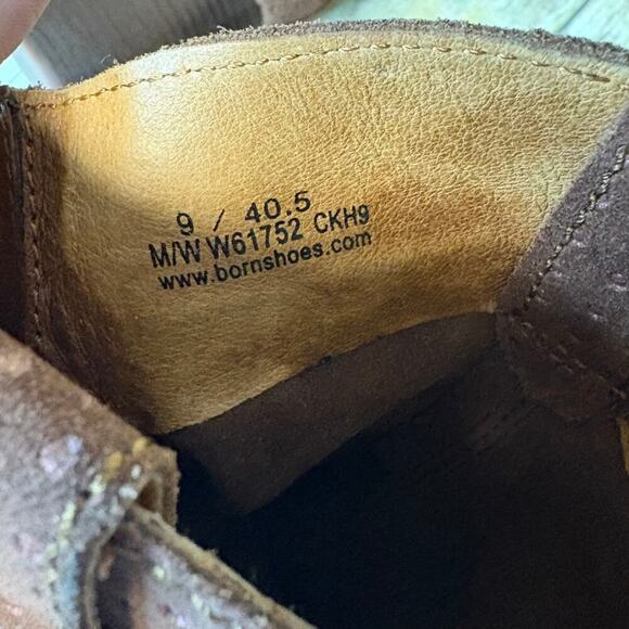 Born Genevieve Brown Polka Dot Suede Leather Western Cowgirl Boots Sz 9M - Picture 9 of 9